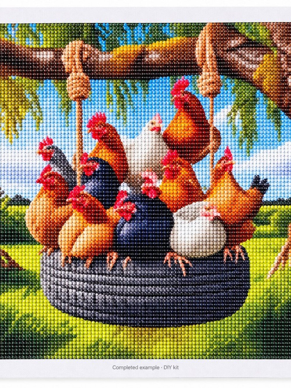 Chickens on a Tire Swing Diamond Painting Kit